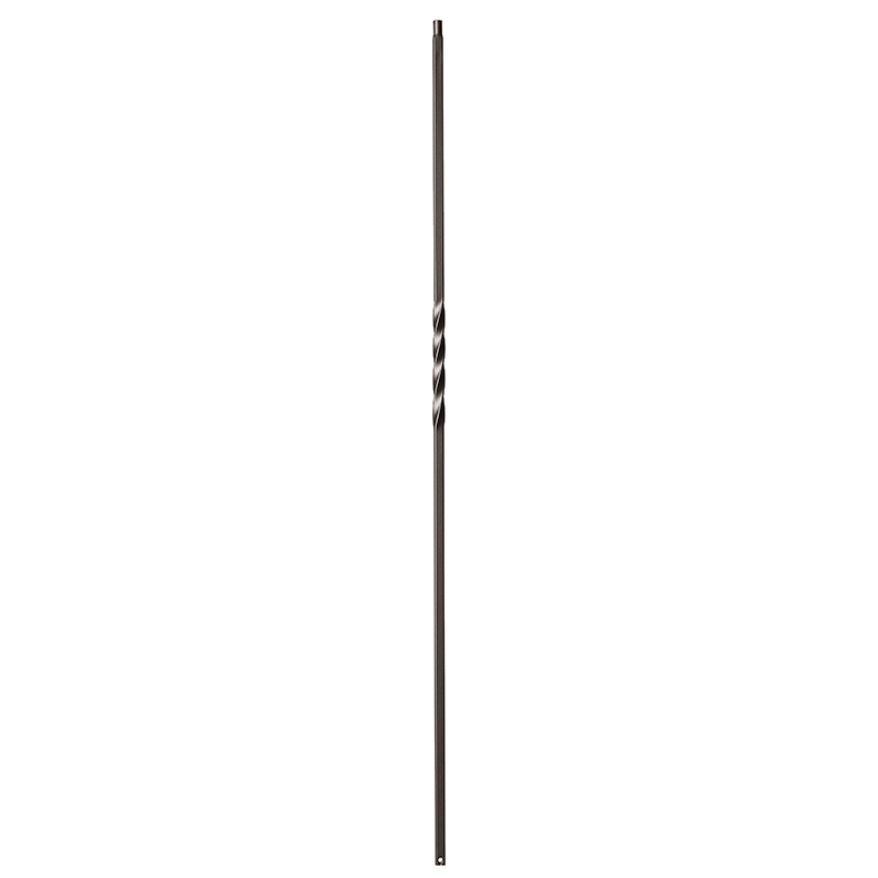 Twist Series 1/2" Square x 44"H Single Twist Hollow Iron Baluster