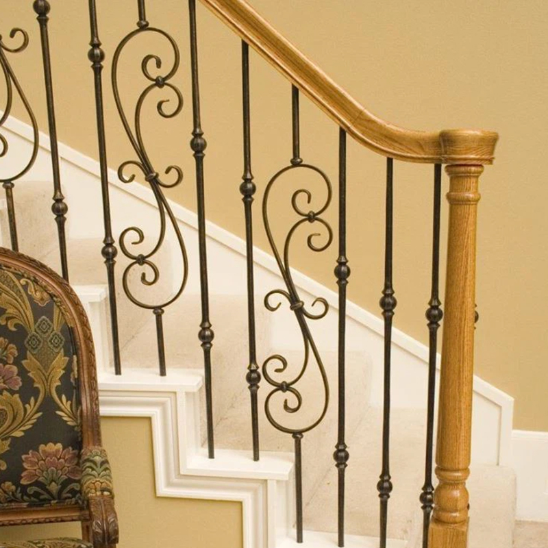 Scroll Series 1/2" Square x 44"H - 7" x 24" Scroll Hollow Iron Baluster