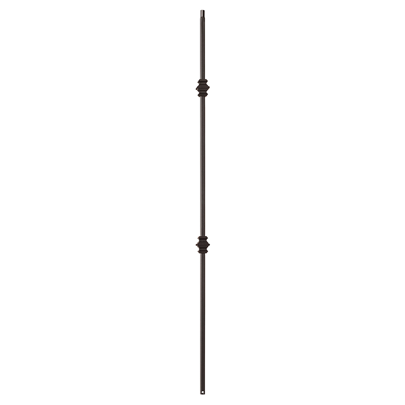 Shape Series 1/2" Square x 44"H Double Knuckle Hollow Iron Baluster